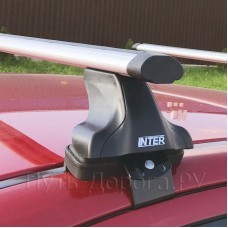 Багажник на крышу Inter для Nissan Almera N15 седан 1 1998-2000 за дверной проем, аэродинамические дуги 1.2