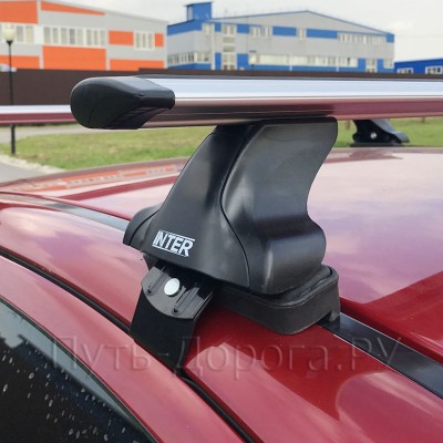 Багажник на крышу Inter для Nissan Tiida 2007-2014 седан за дверной проем, дуги аэро-крыло