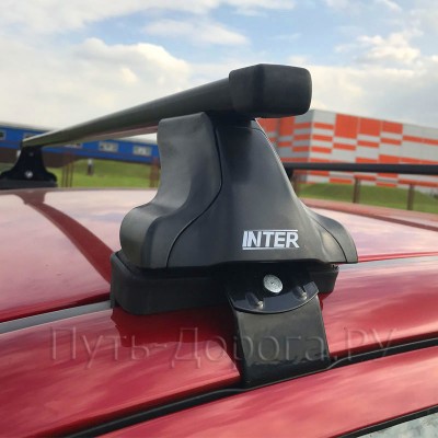 Багажник на крышу Inter для Chevrolet Aveo T300 2 2011-2015 за дверной проем, прямоугольные дуги