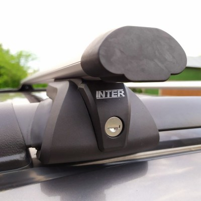 Багажник Inter Titan для Lada Priora 2008-2013 универсал с замками, аэродинамические дуги