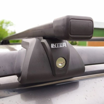 Багажник на рейлинги Inter Titan для Lifan X60 2012-2015 с замками, прямоугольные дуги