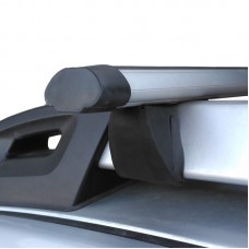 Багажник на крышу Inter на широкие рейлинги для Renault Duster / Рено Дастер 2015-2020 рестайлинг, аэродинамические дуги 120